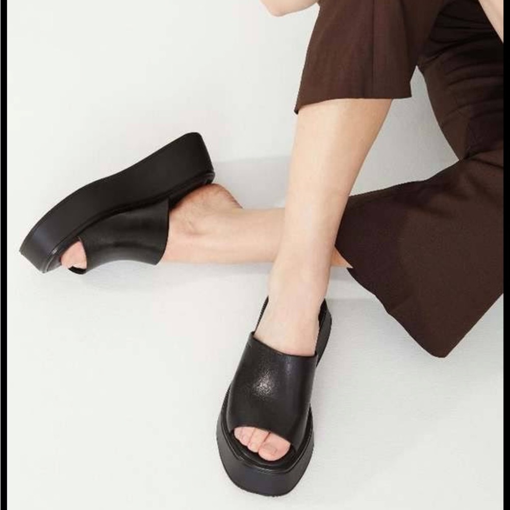 Courtney Flatform Slide Sandal, VAGABOND, black, 7
